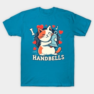 I Heart Handbells Cat T-Shirt